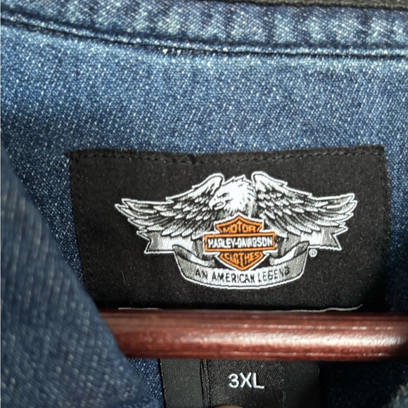 Harley-Davidson Dark Blue Snap Button Shirt - Picture 4 of 6